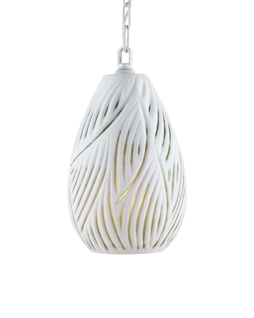 Currey & Co Midori White Pendant | 9000-0986