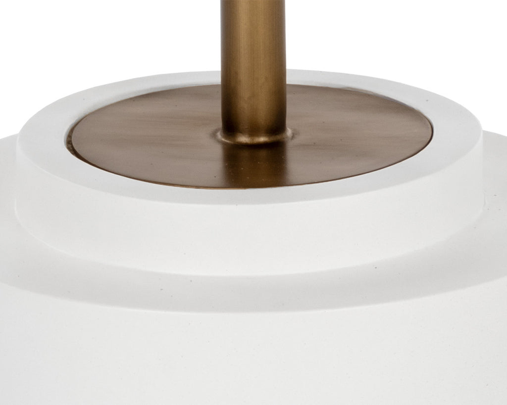 Marlowe Bistro Table - Antique Brass - White - 27.5" | Sunpan Furniture - 108117