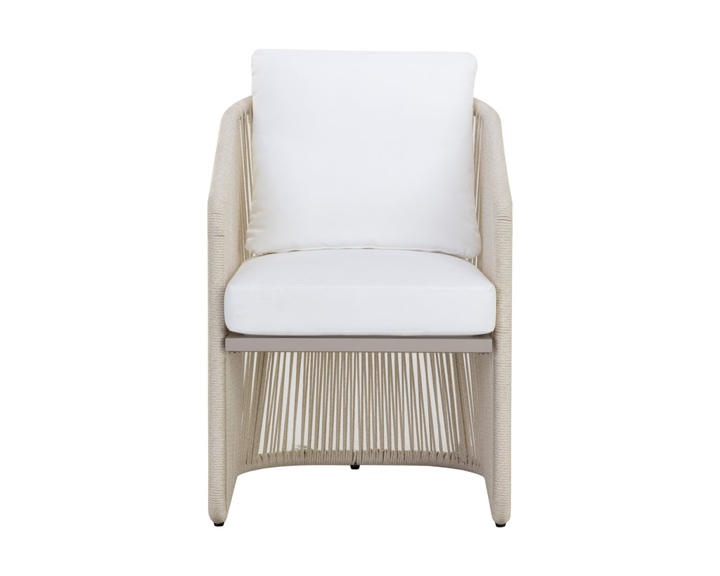 Allariz Dining Armchair - Greige - Stinson White | Sunpan Furniture - 111153