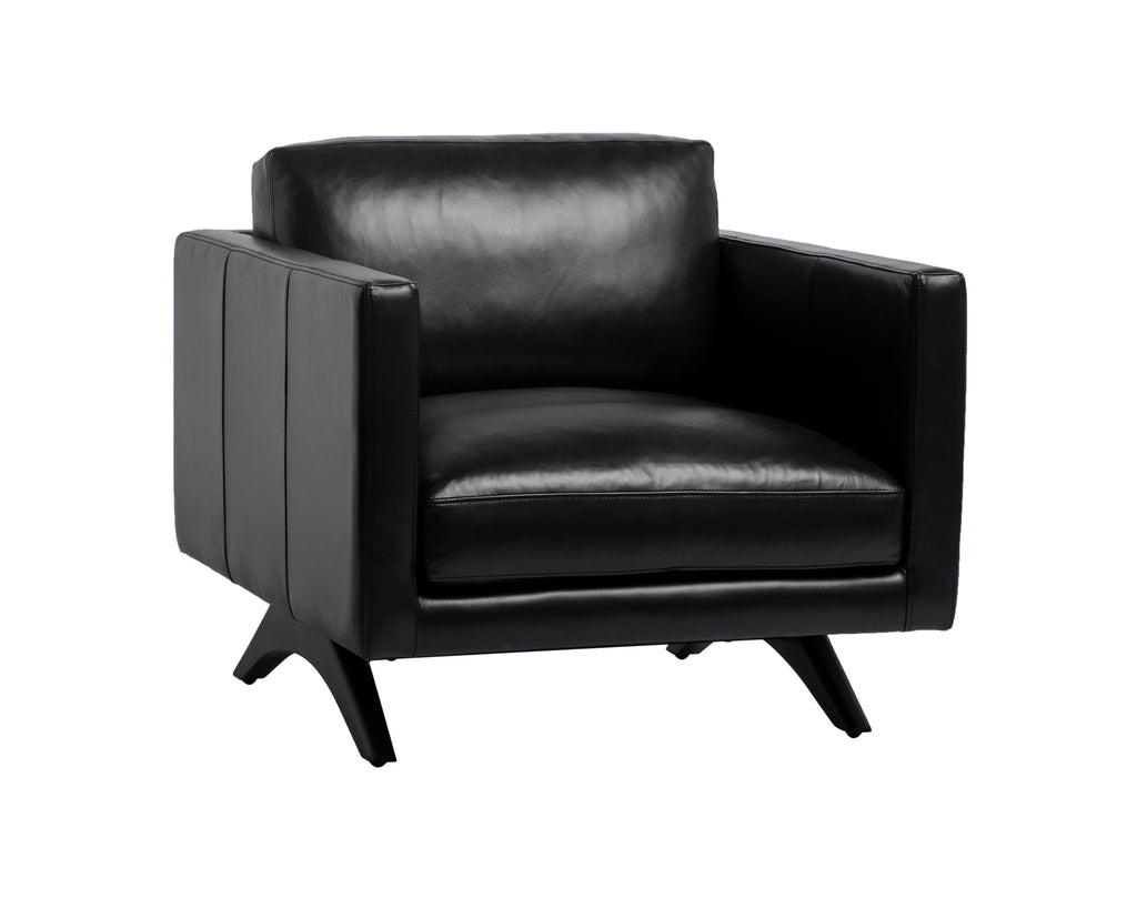 Rogers Armchair - Cortina Black Leather | Sunpan Furniture - 110577