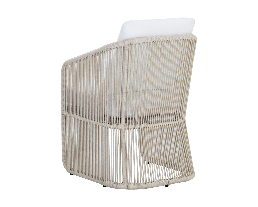 Allariz Dining Armchair - Greige - Stinson White | Sunpan Furniture - 111153