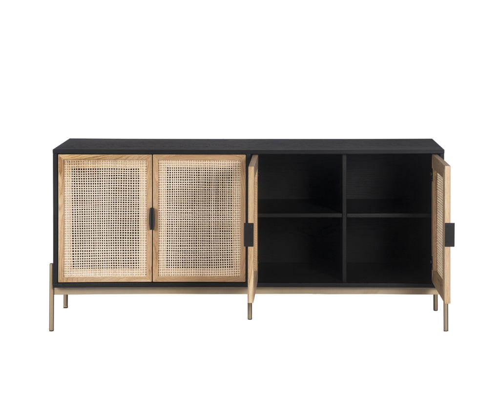 Avida Sideboard - Large - Gold - Black/Natural | Sunpan Furniture - 108075