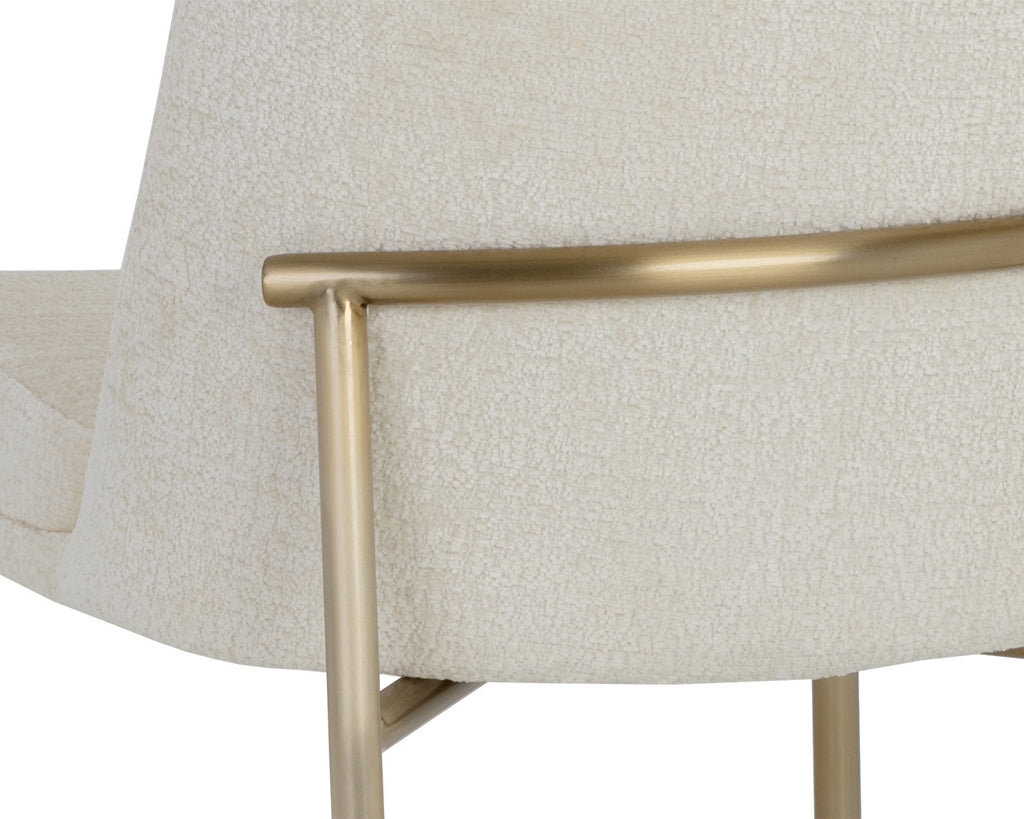 Zeke Dining Chair - Antique Brass - Bergen Ivory | Sunpan Furniture - 109170