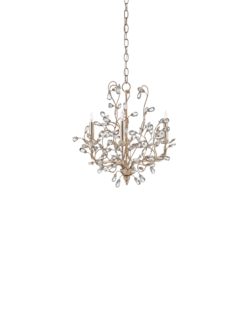 Currey & Co Crystal Bud Small Silver Chandelier | 9974