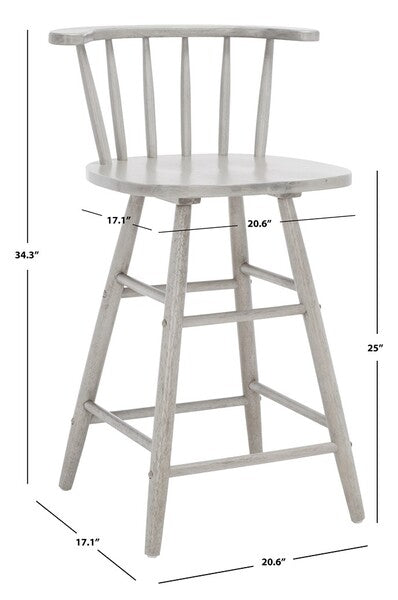 Safavieh Jay Wood Counter Stool - Grey