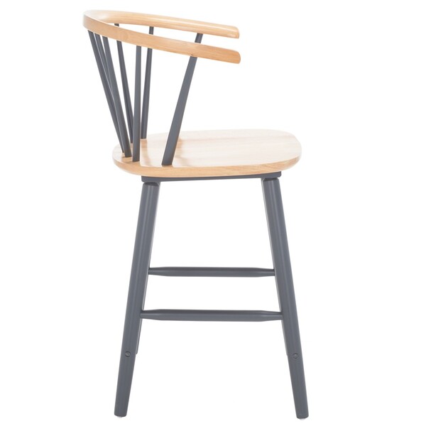 Blanchard Counter Stool (Set of 2) | Safavieh - BST8506 - Natural /Grey