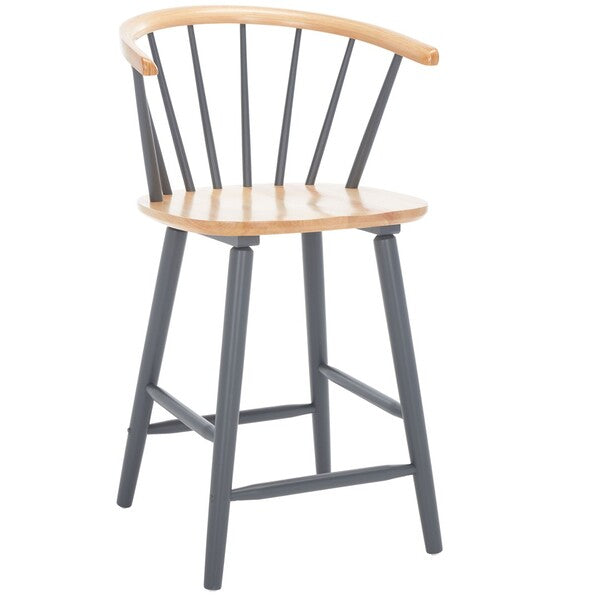 Blanchard Counter Stool (Set of 2) | Safavieh - BST8506 - Natural /Grey