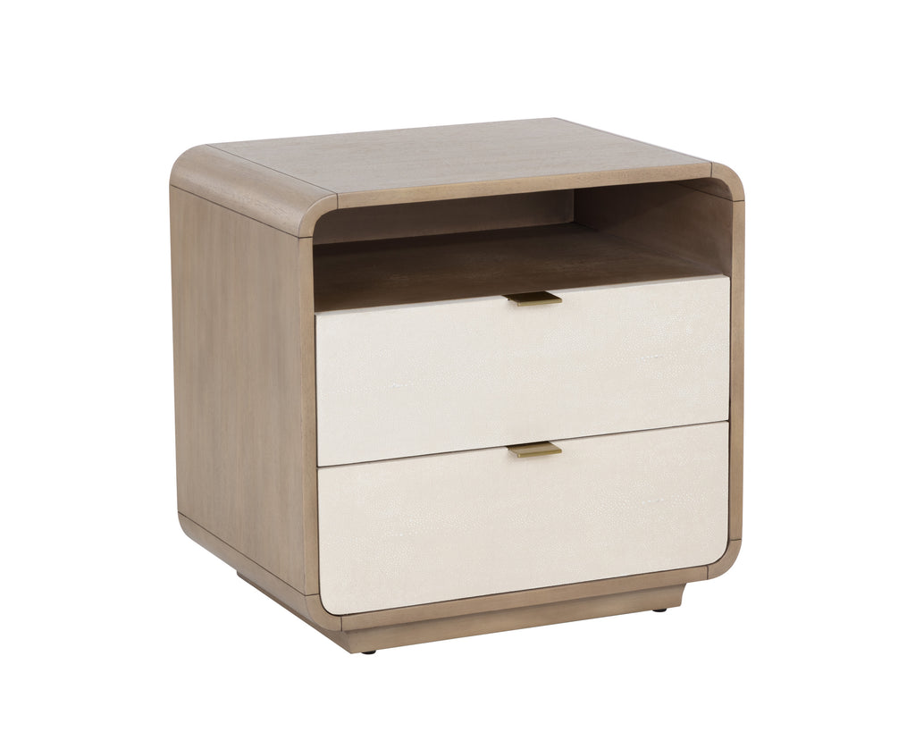 Kayden Nightstand - Oyster Shagreen | Sunpan Furniture - 107821