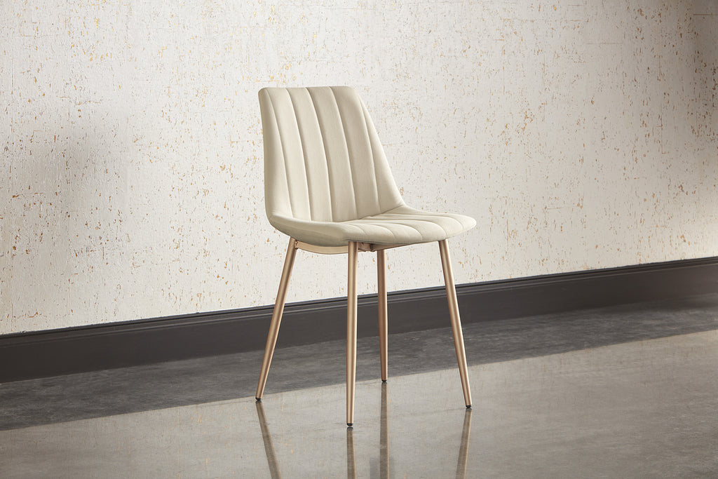 Drew Dining Chair - Champagne Gold - Antonio Linen | Sunpan Furniture - 104217