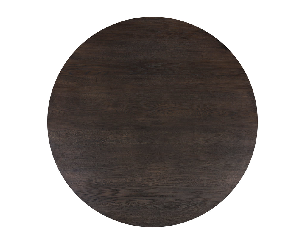 Elina Dining Table - Round - Brown Oak - 54" | Sunpan Furniture - 111023