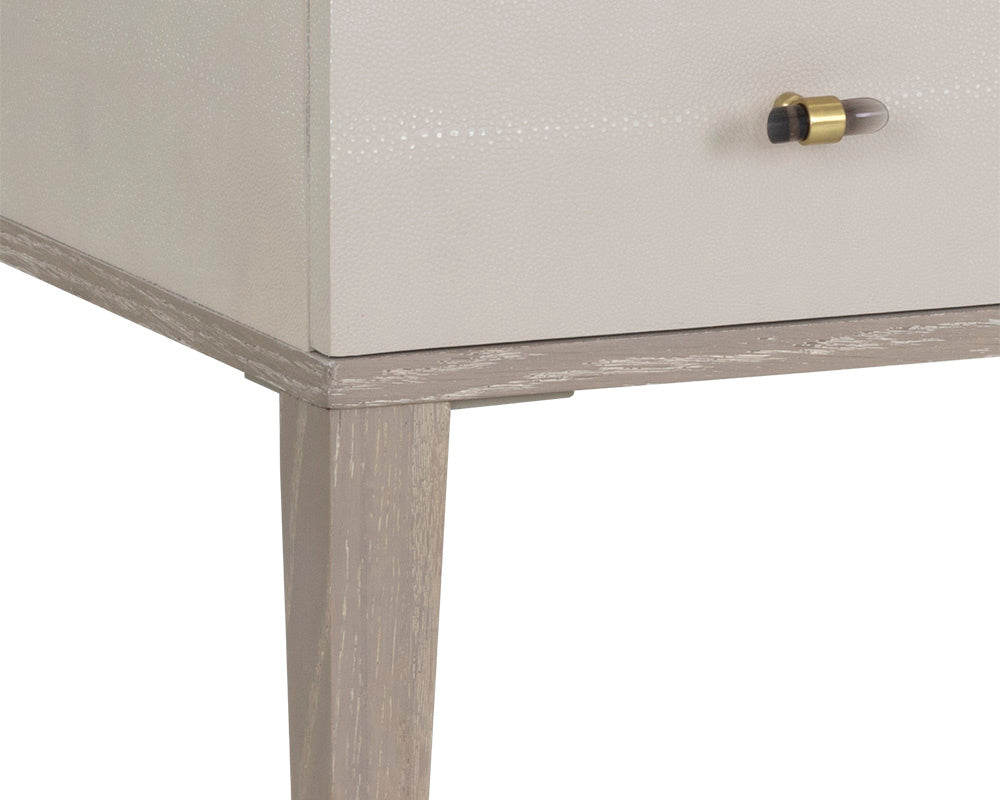 Pattinson Desk - White Ceruse - Oyster Shagreen | Sunpan Furniture - 106867