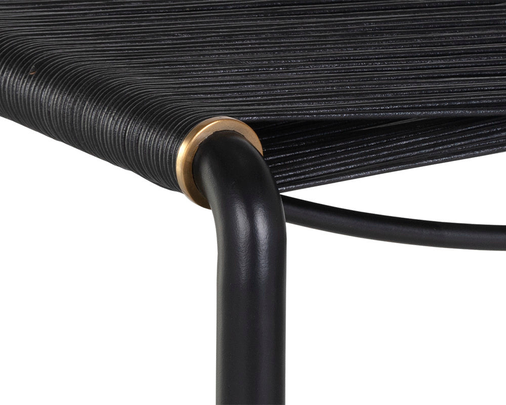 Riz Stool - Black Leather | Sunpan Furniture - 107086