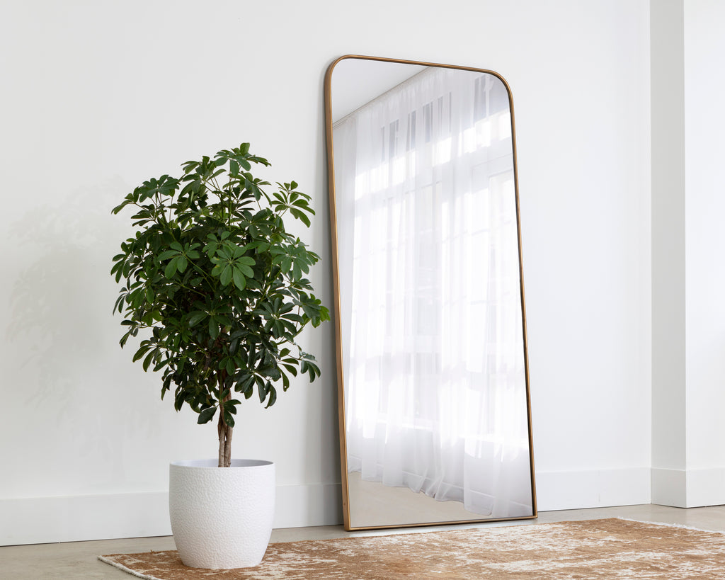 Calabasas Floor Mirror - Brass | Sunpan Furniture - 106554