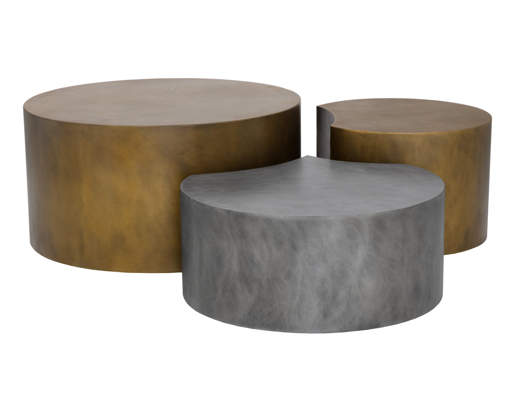 Neo Coffee Tables (Set Of 3) - Antique Brass | Sunpan Furniture - 108210