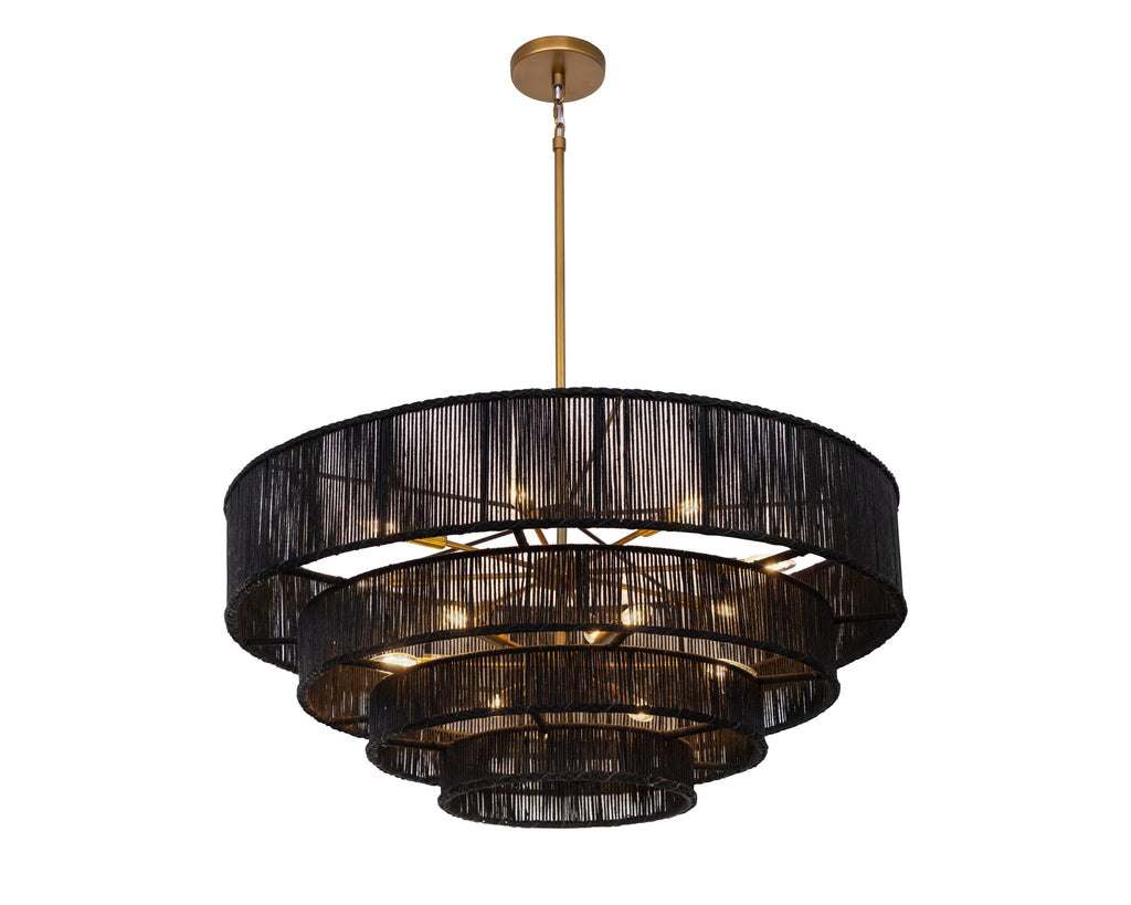 Lumina Chandelier - Black Jute | Sunpan Furniture - 111709