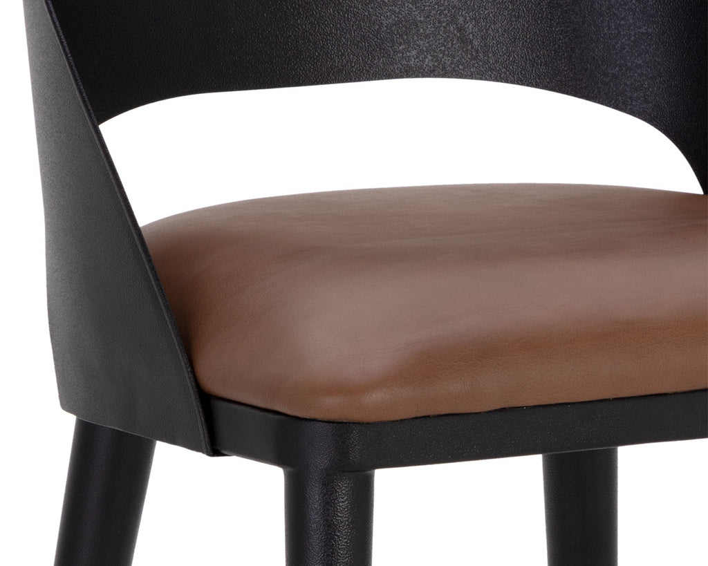 Dezirae Counter Stool - Black - Cognac Leather | Sunpan Furniture - 111043