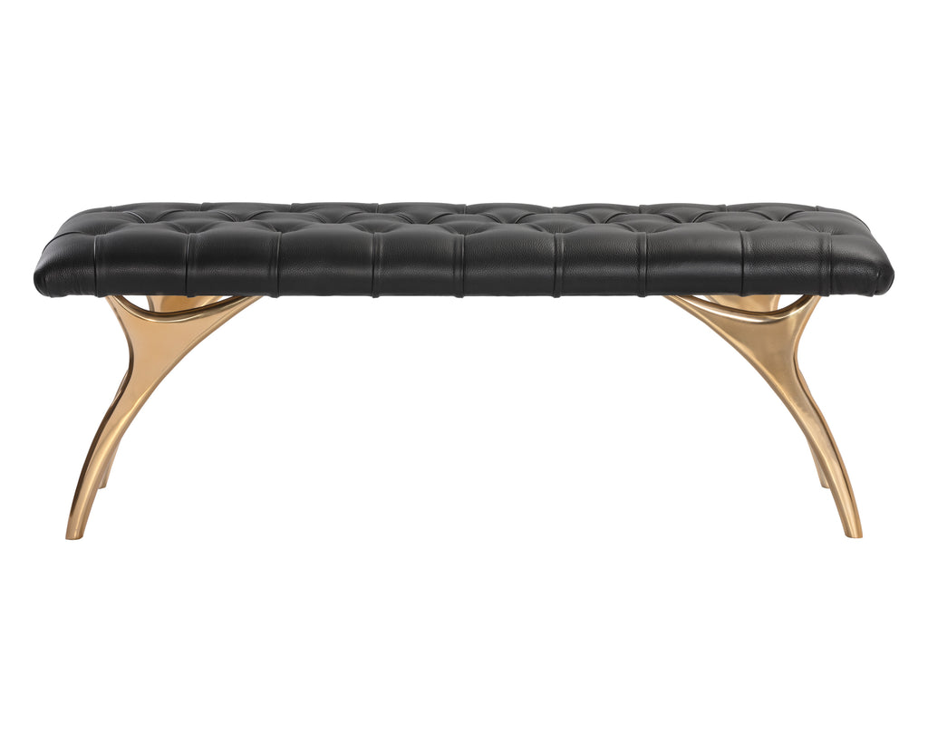 Taylen Bench - Black Leather | Sunpan Furniture - 105604