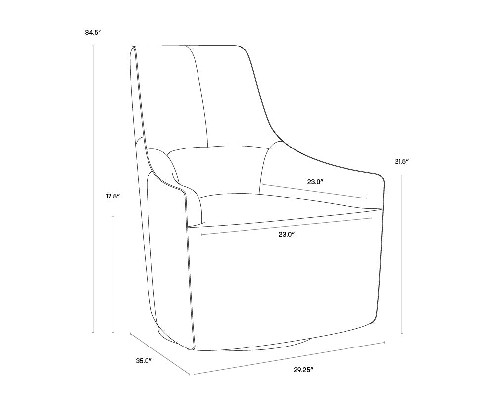 Carmine Swivel Lounge Chair - Cognac Leather | Sunpan Furniture - 111264