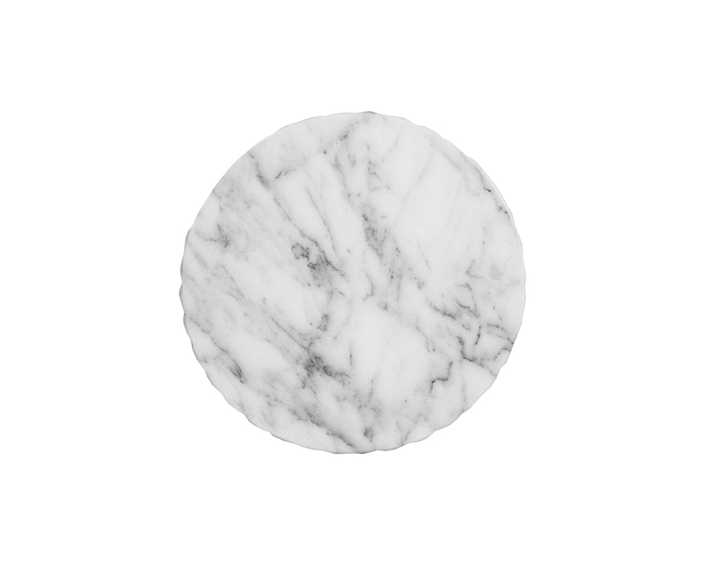 Cara End Table - Marble Look - White | Sunpan Furniture - 106774