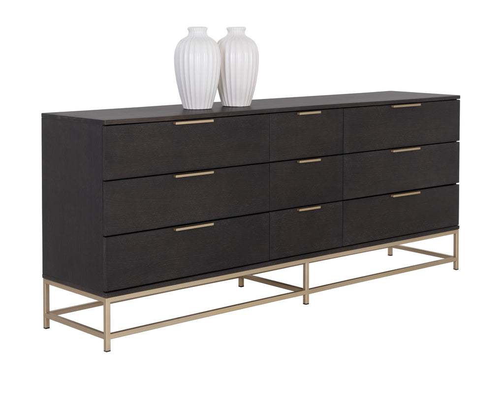 Rebel Dresser - Large - Gold - Charcoal Grey | Sunpan Furniture - 109075