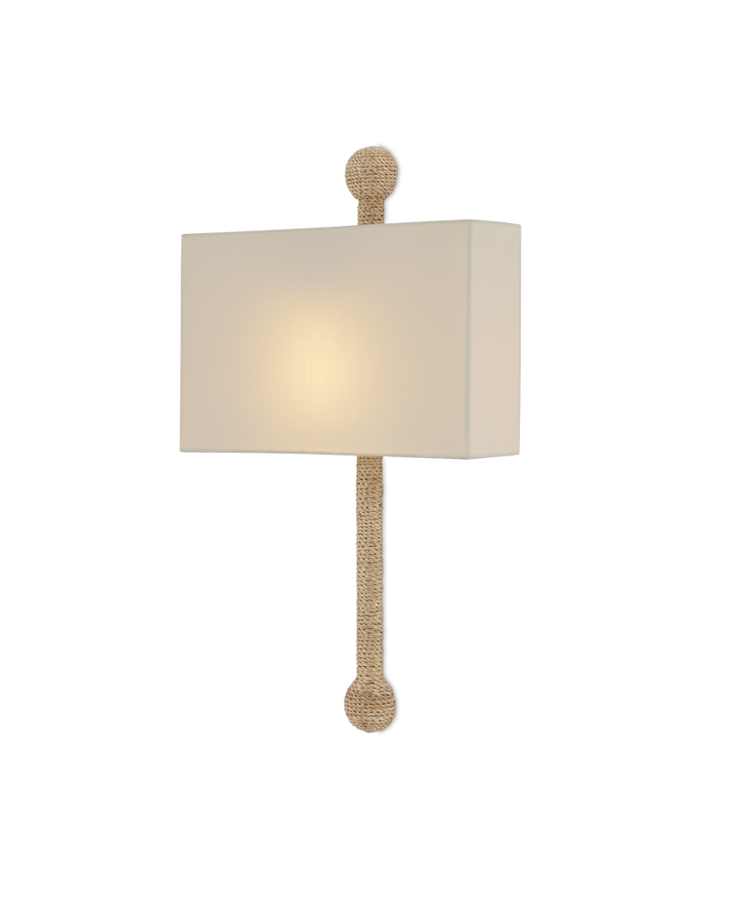 Currey & Co Senegal Wall Sconce, White Shade | 5900-0052