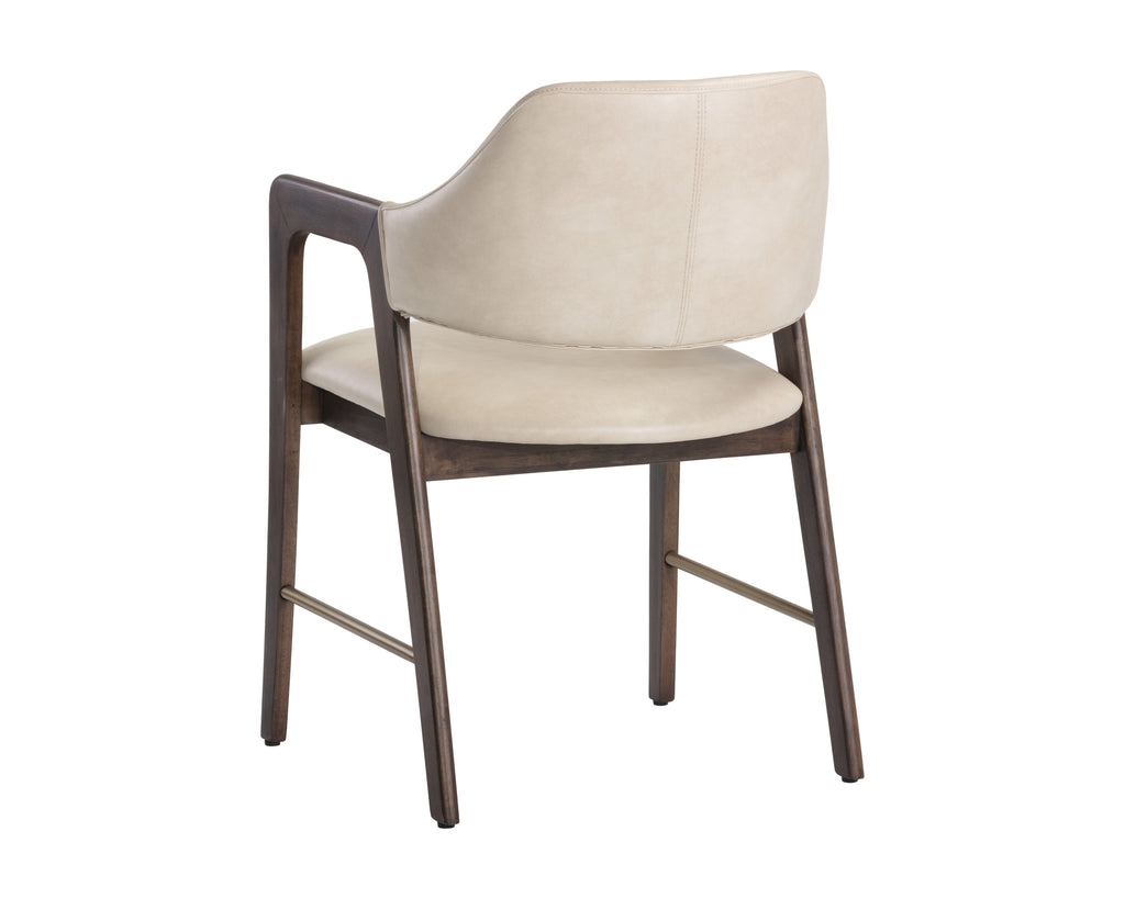 Milton Dining Armchair - Smoke Acacia - Bravo Cream | Sunpan Furniture - 105211