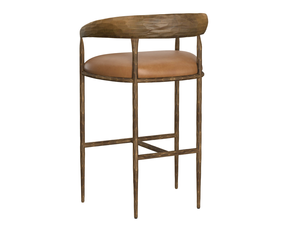 Zanatta Barstool - Tan Leather | Sunpan Furniture - 111798