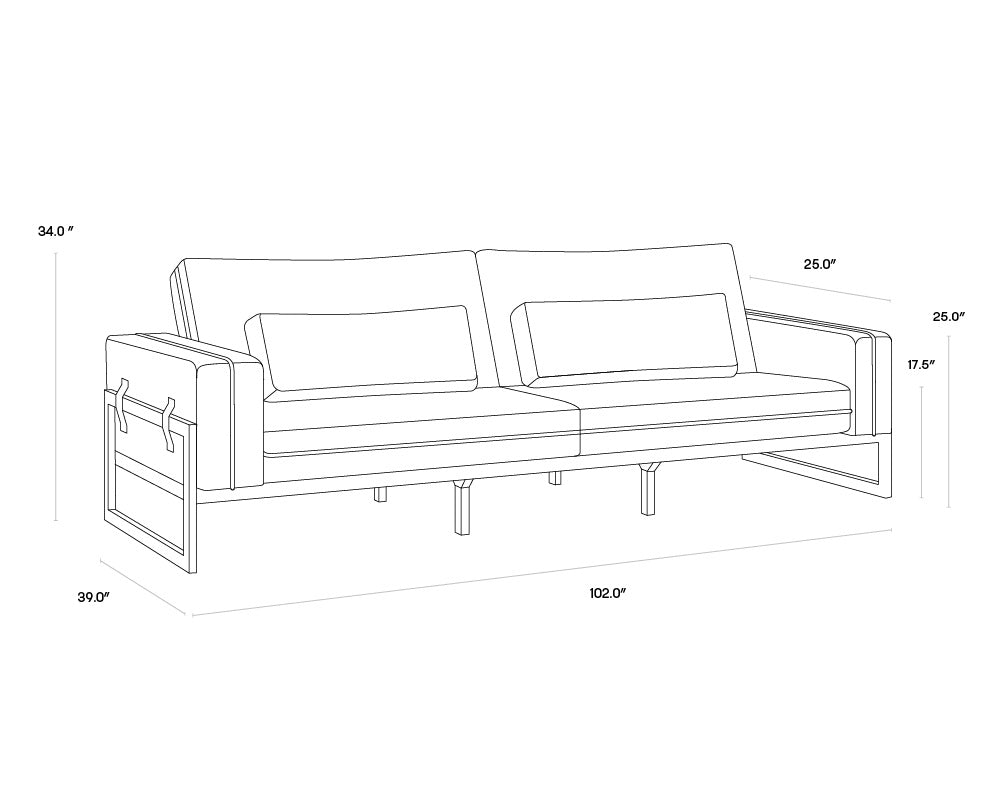 Belinda Sofa - Rhapsody Greige | Sunpan Furniture - 105447