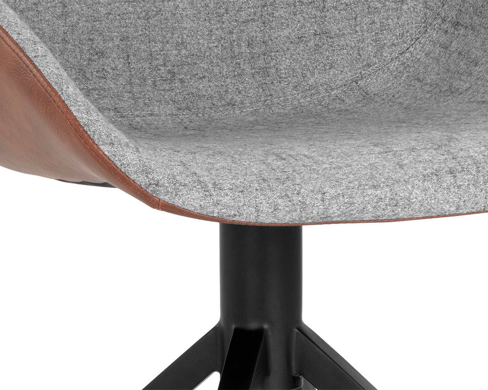 Mccoy Swivel Dining Chair - November Grey / Cinnamon Brown | Sunpan Furniture - 107564