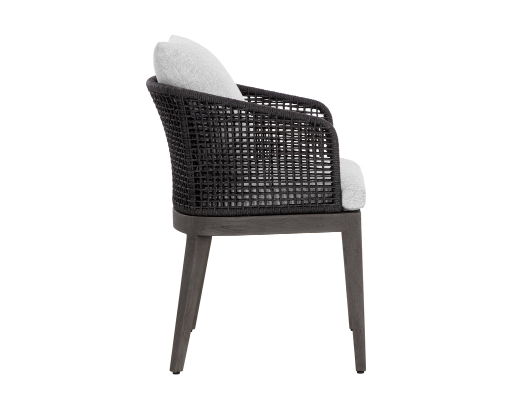 Capri Dining Armchair - Smoke Grey - Copacabana Marble | Sunpan Furniture - 109477