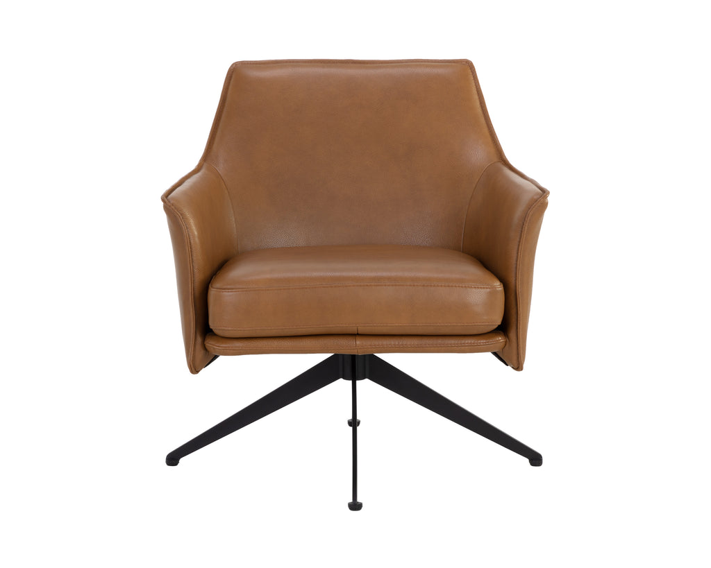 Crosby Swivel Lounge Chair - Missouri Cognac Leather | Sunpan Furniture - 111086