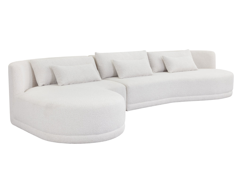 Laken Sofa Chaise - Laf - Copenhagen White | Sunpan Furniture - 111215