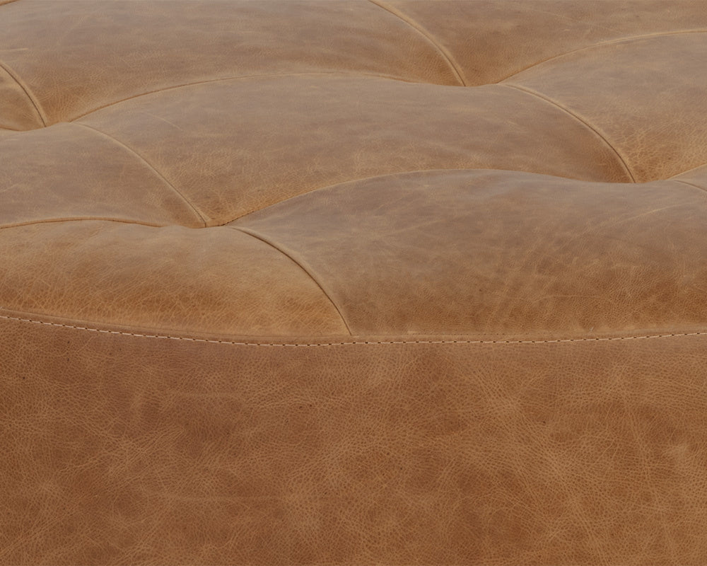 Nilda Ottoman - Camel Leather | Sunpan Furniture - 109015