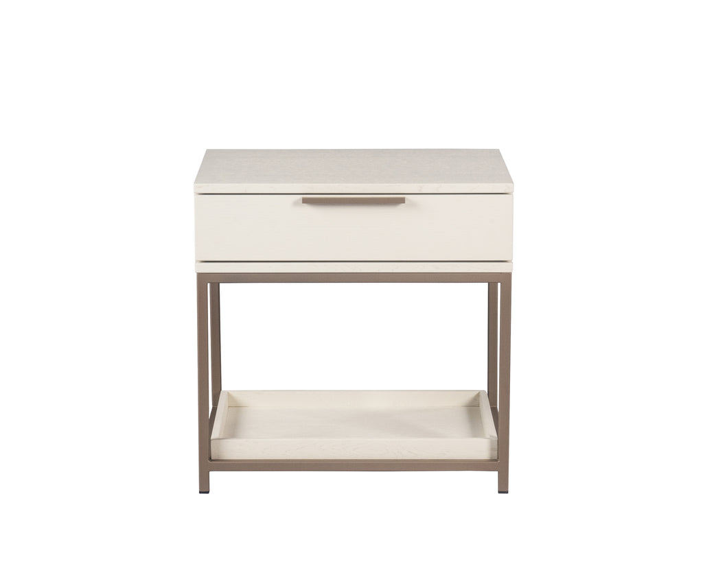 Rebel Nightstand - Small - Champagne Gold - Cream | Sunpan Furniture - 108078