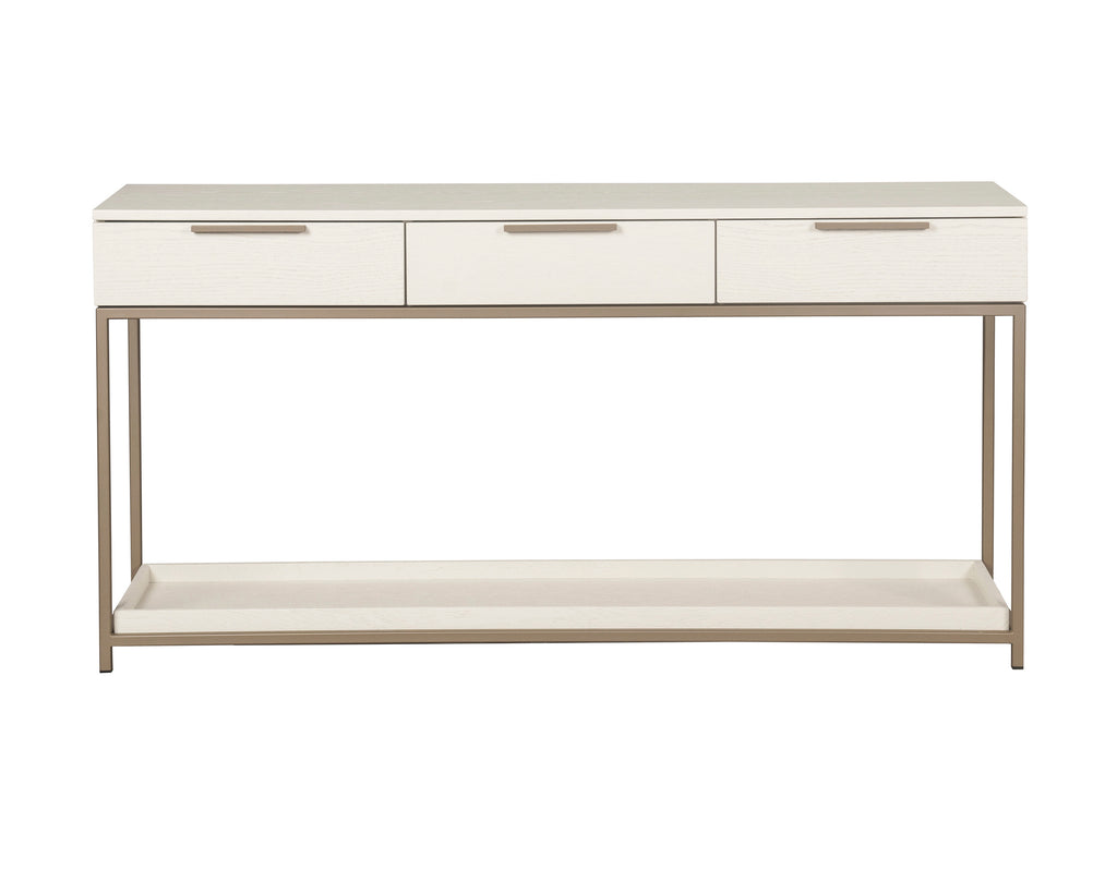 Rebel Console Table With Drawers - Champagne Gold - Cream | Sunpan Furniture - 108770