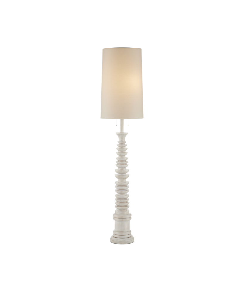 Currey & Co Malayan White Floor Lamp | 8000-0112