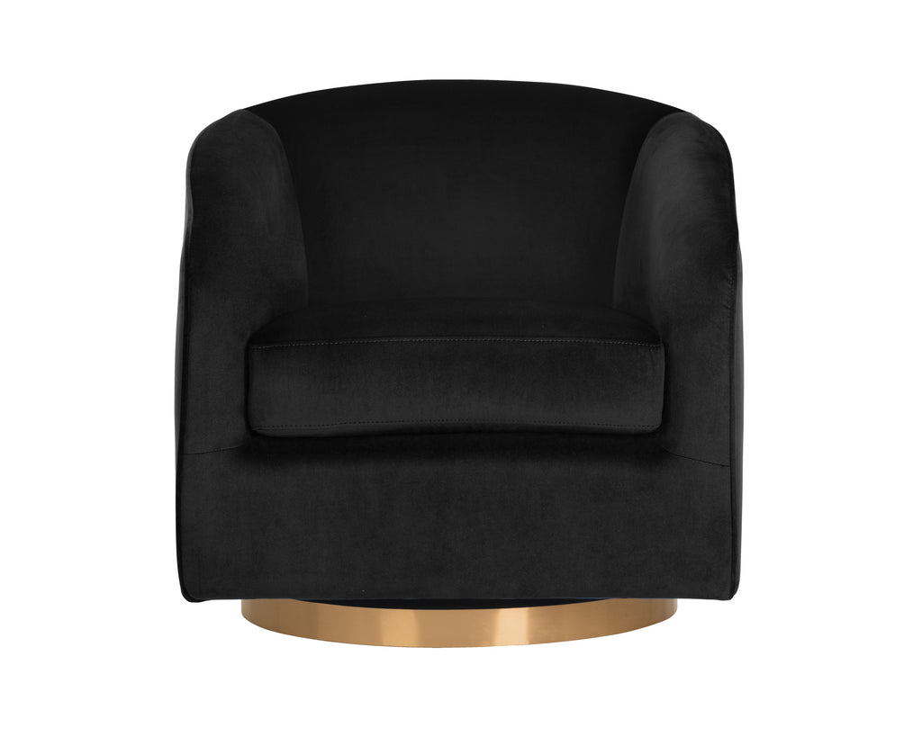 Hazel Swivel Lounge Chair - Gold - Black Sky | Sunpan Furniture - 104003