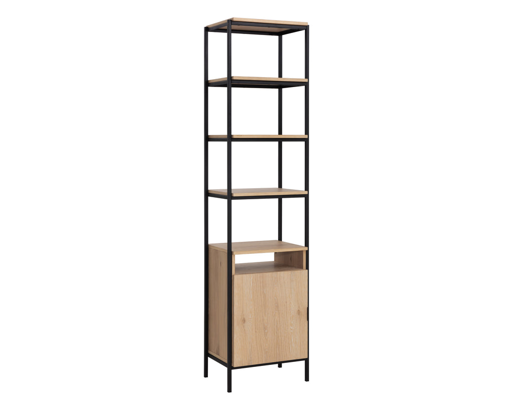 Ambrose Modular Bookcase - Small - Rustic Oak - Black | Sunpan Furniture - 108793