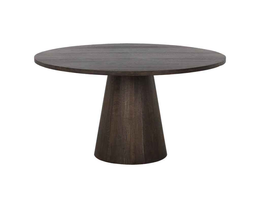 Elina Dining Table - Round - Brown Oak - 54" | Sunpan Furniture - 111023