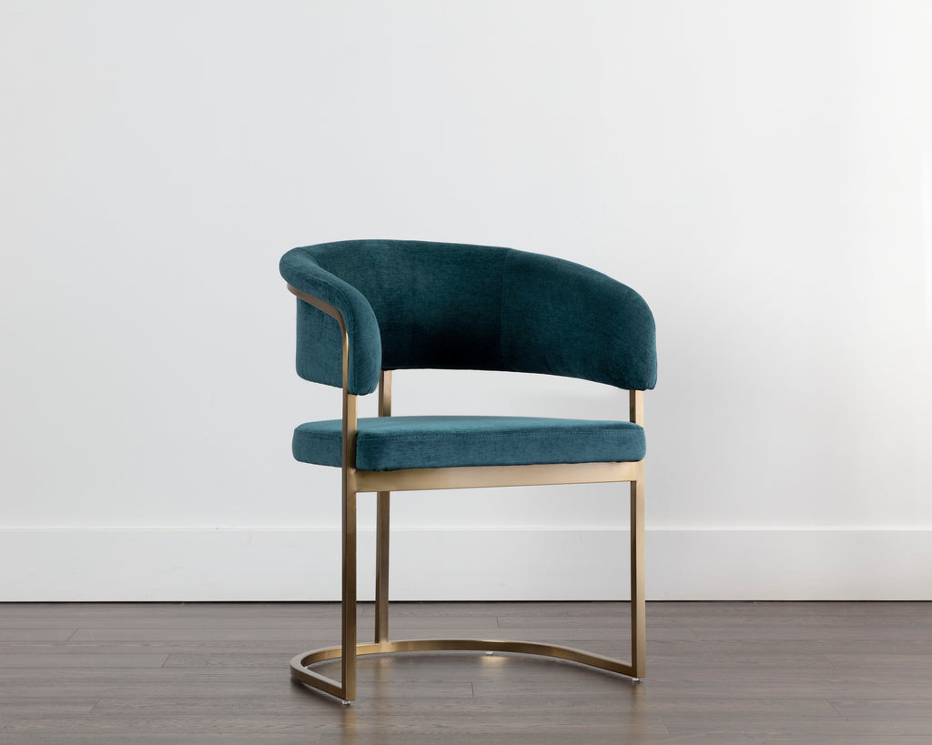 Marris Dining Armchair - Gold - Danny Teal | Sunpan Furniture - 109049