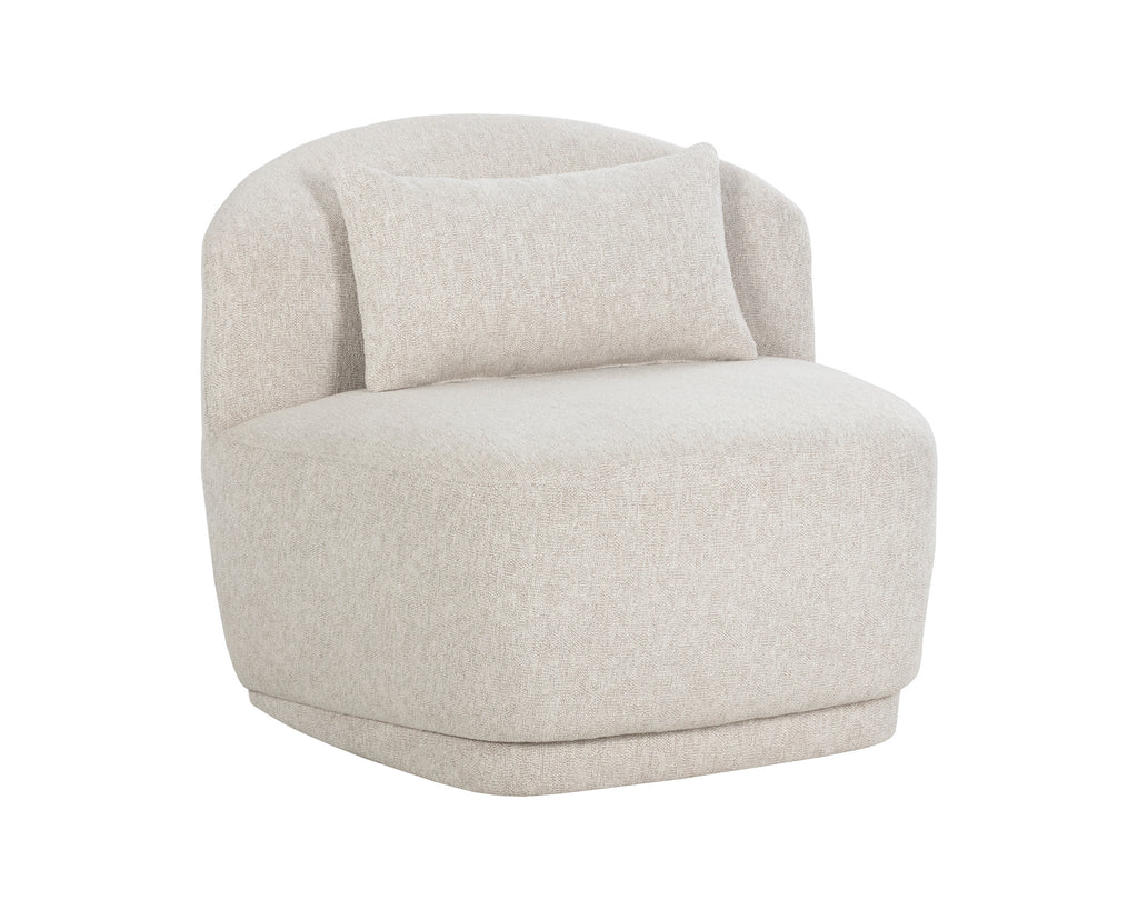 Soraya Swivel Armless Chair - Dove Cream | Sunpan Furniture - 107454