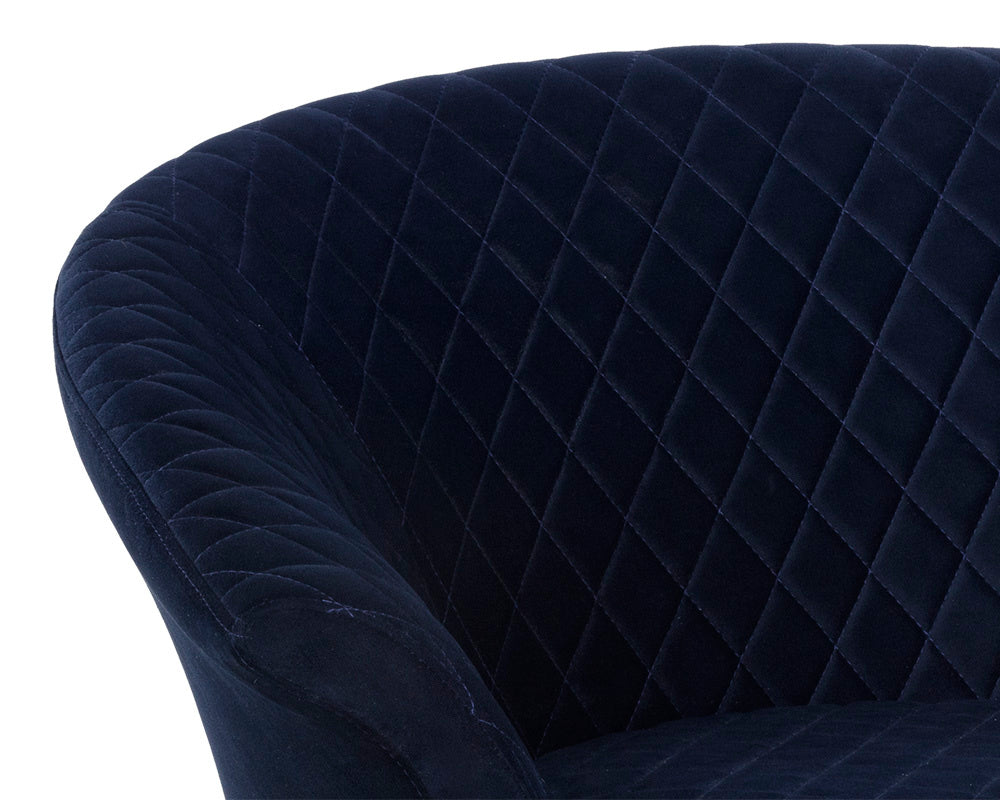 Carine Swivel Lounge Chair - Quilted Abbington Navy | Sunpan Furniture - 108045