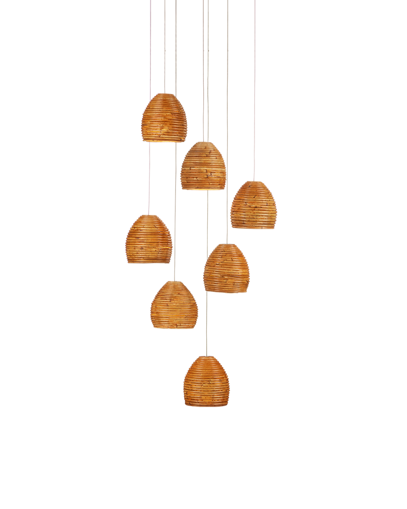 Currey & Co Beehive 7-Light Round Multi-Drop Pendant | 9000-1000