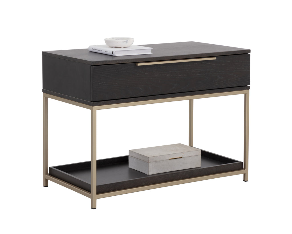 Rebel Nightstand - Large - Gold - Charcoal Grey | Sunpan Furniture - 109073