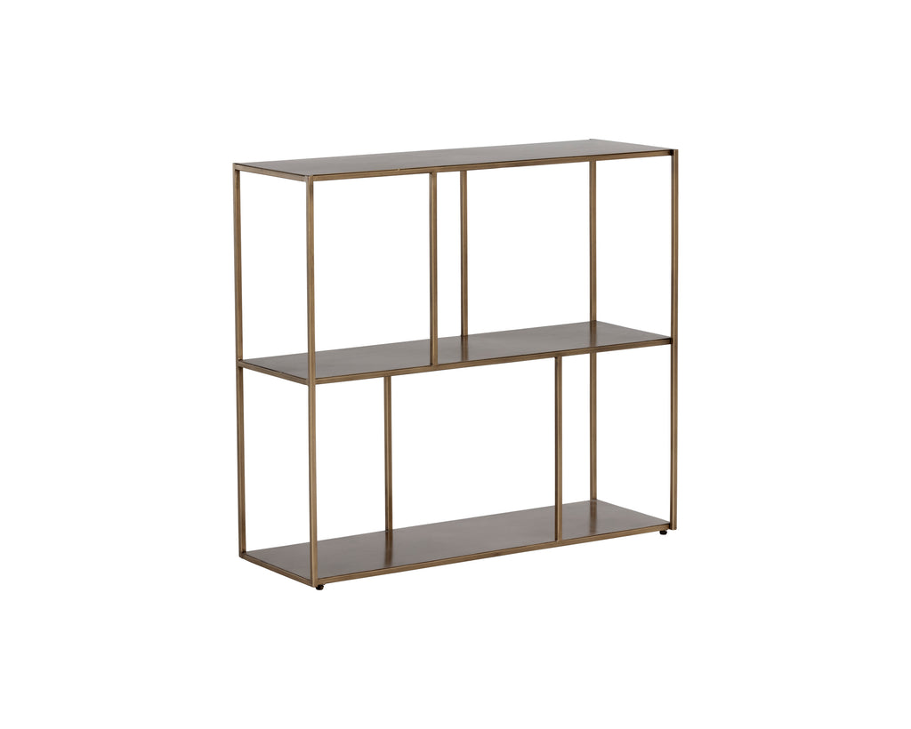 Eiffel Low Bookcase - Medium - Antique Brass | Sunpan Furniture - 106602