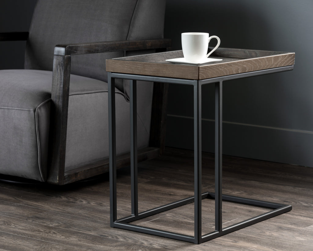 Arden C-Shaped Side Table - Black - Charcoal Grey | Sunpan Furniture - 104615