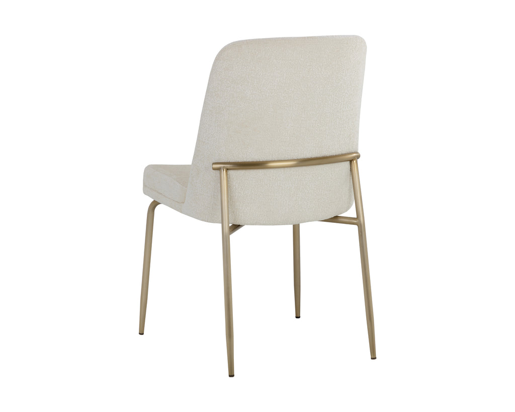 Zeke Dining Chair - Antique Brass - Bergen Ivory | Sunpan Furniture - 109170