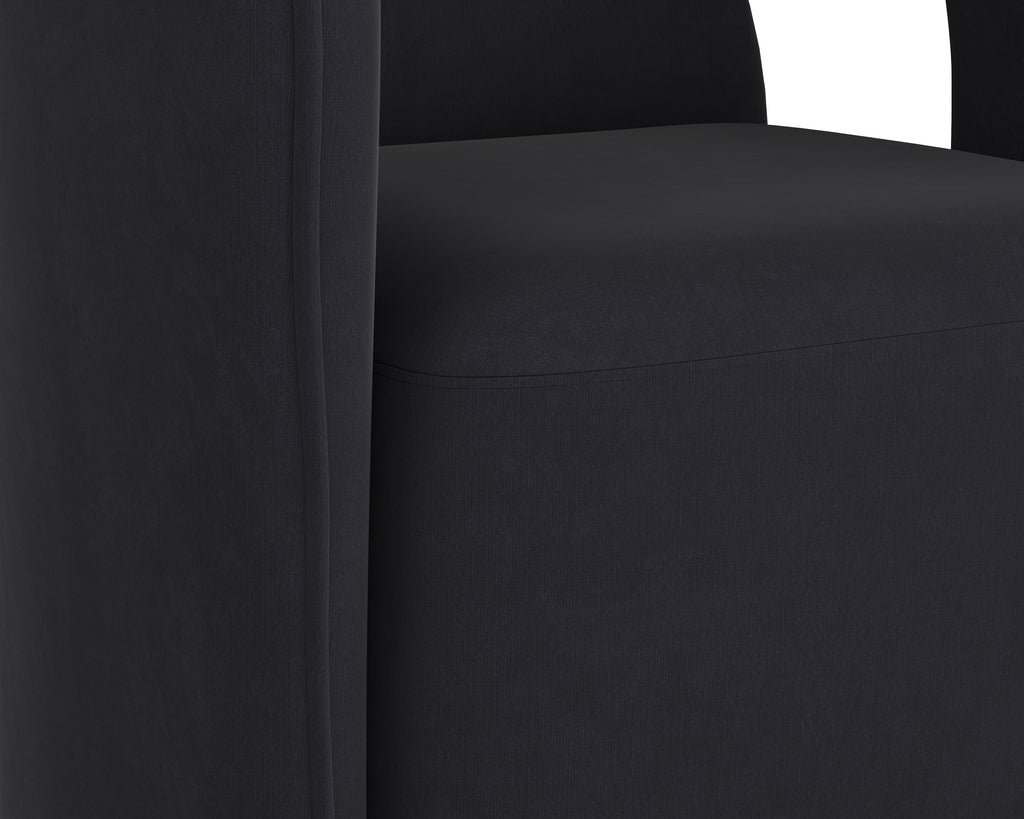 Kendrick Wheeled Dining Armchair - Abbington Black | Sunpan Furniture - 110033