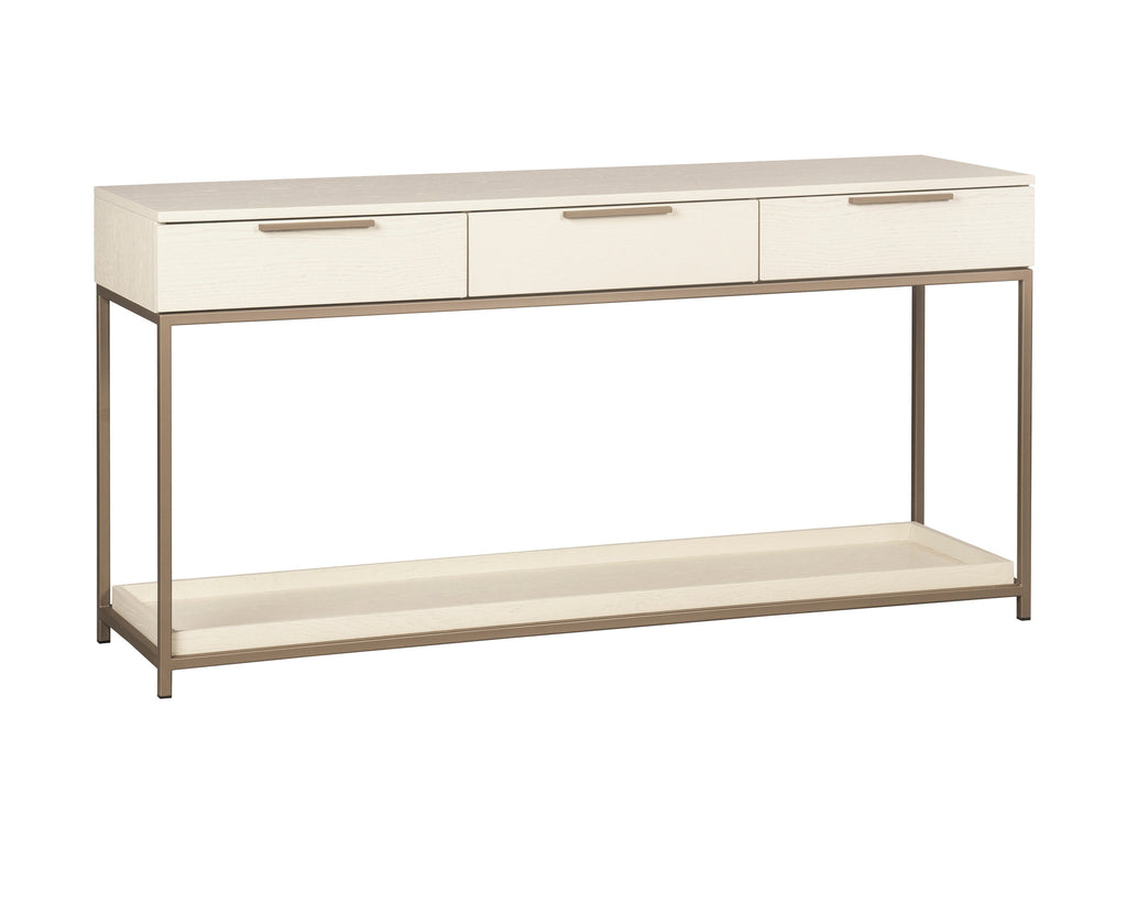 Rebel Console Table With Drawers - Champagne Gold - Cream | Sunpan Furniture - 108770