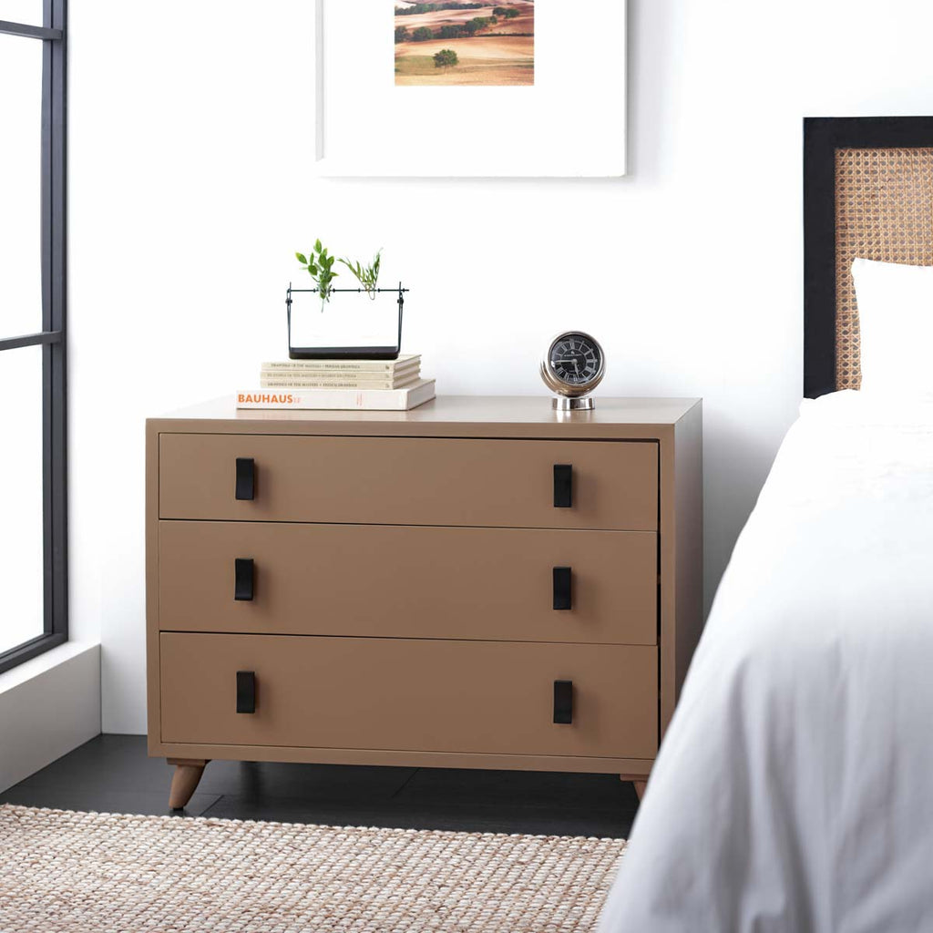 Safavieh Blaize 3 Drawer Chest - Taupe/Black